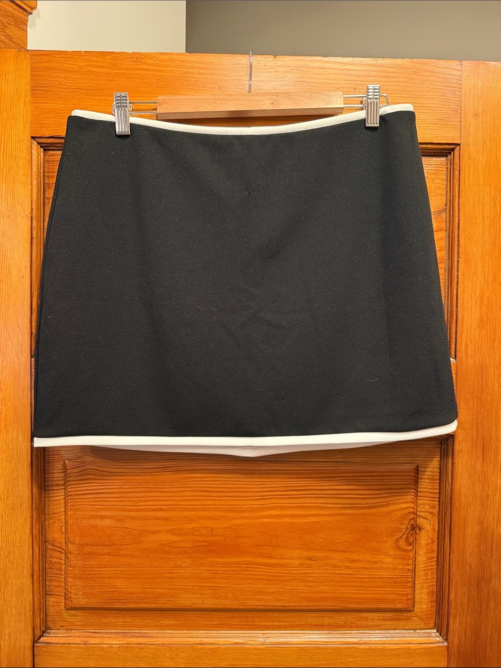 Lulu's Black Mini Skirt with White Trim